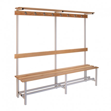 Banco secillo con respaldo y perchas