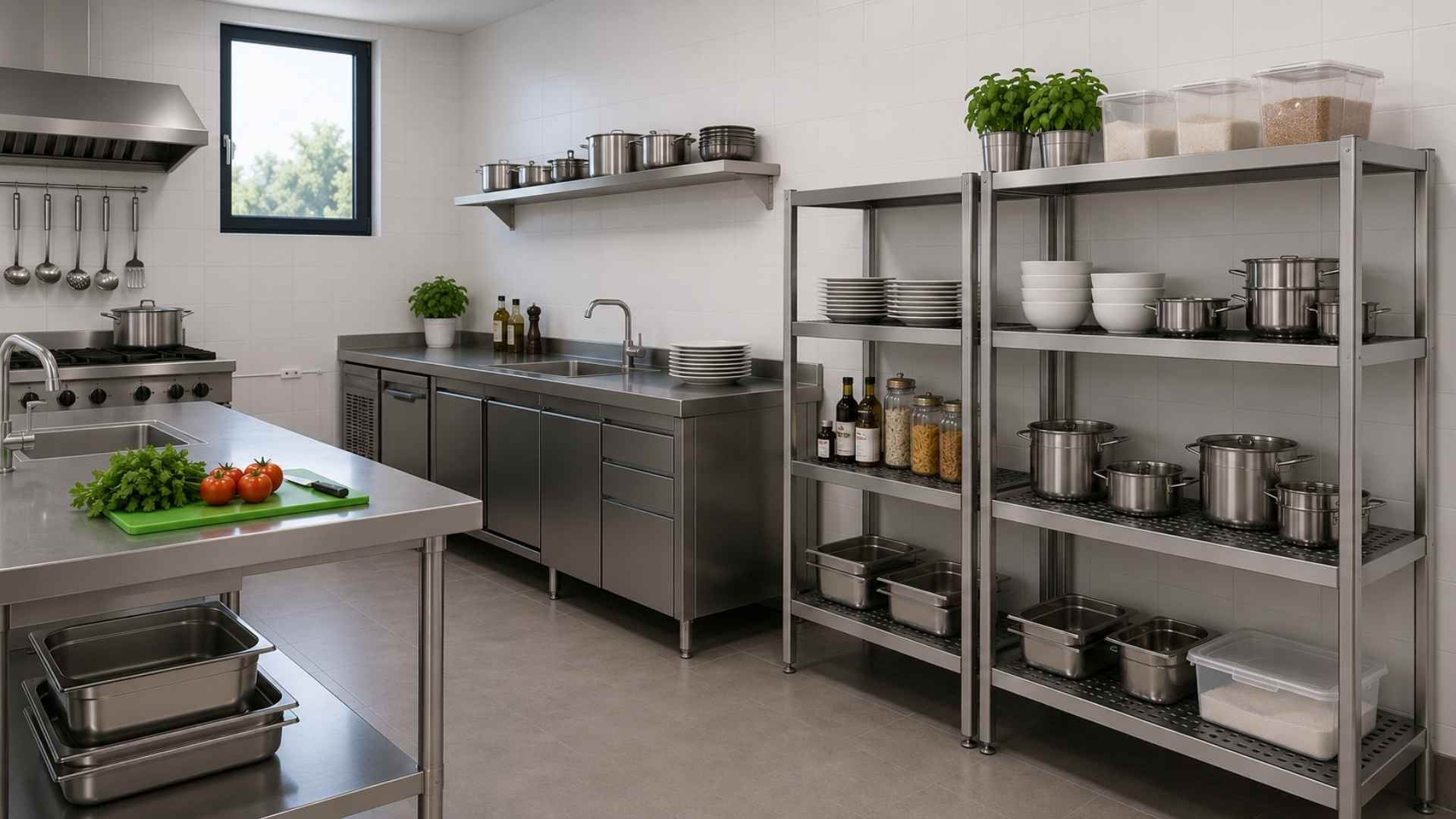 Elegir estanterías de acero inoxidable para cocinas